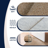 Ember Textured Solid Plain Non-slip Machine-washable Area Rug