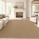 Ember Textured Solid Plain Non-slip Machine-washable Area Rug