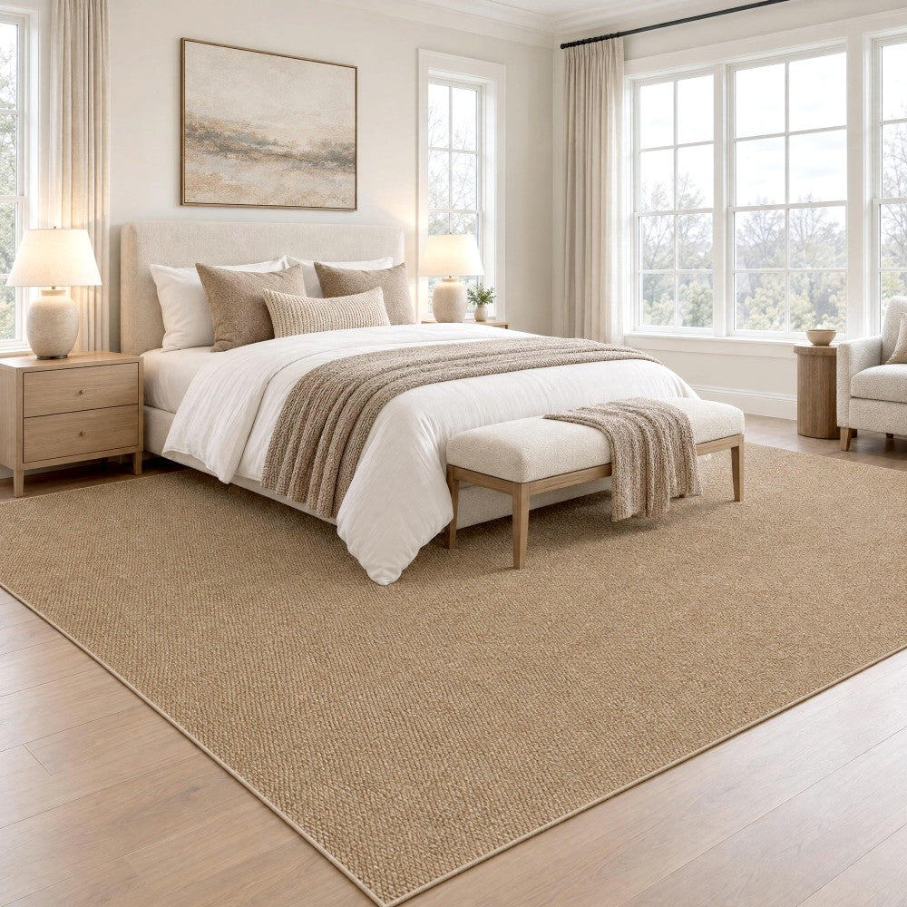 Ember Textured Solid Plain Non-slip Machine-washable Area Rug
