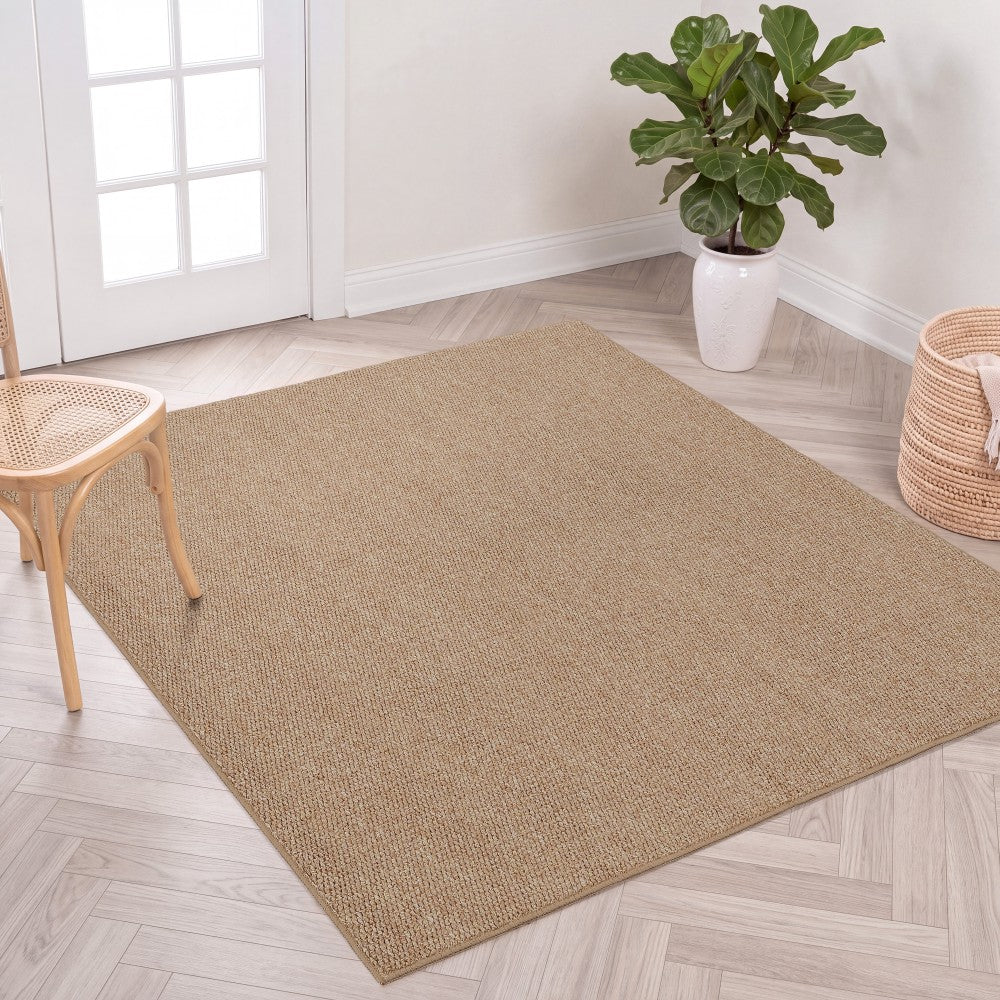 Ember Textured Solid Plain Non-slip Machine-washable Area Rug