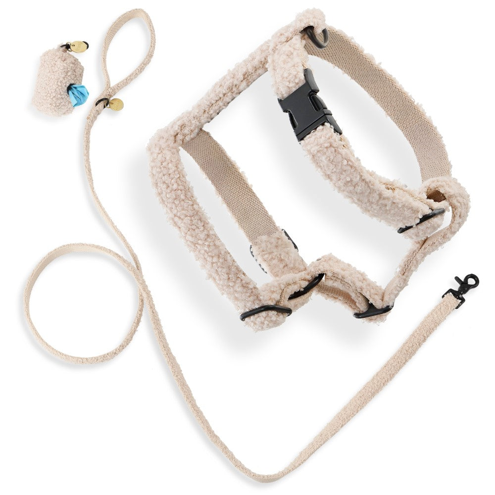 Nand Bouclé Adjustable H Harness and Leash Walk Set with Poop Bag Pouch