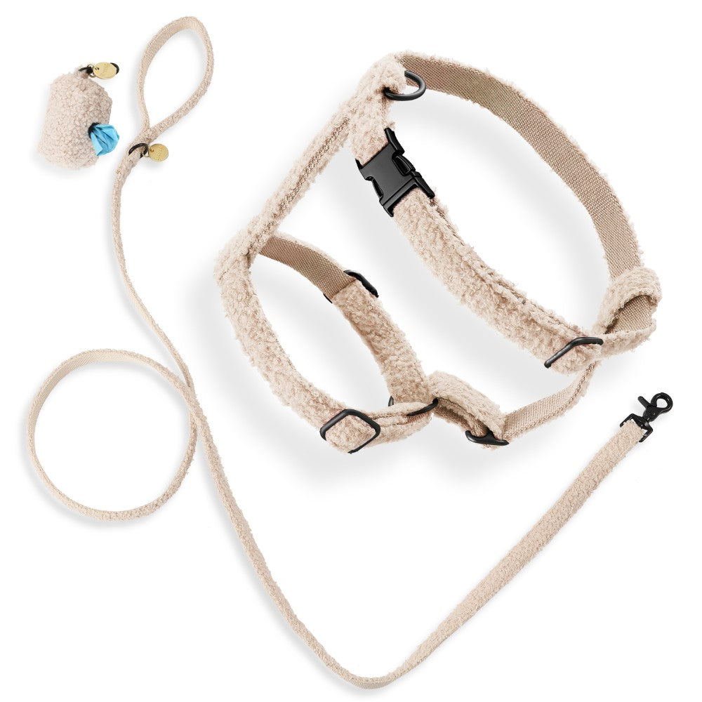 Nand Bouclé Adjustable H Harness and Leash Walk Set with Poop Bag Pouch
