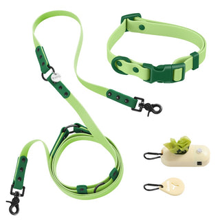 Shri 8FT Adjustable 6-in-1 Waterproof Hands-Free Leash and Collar with LED Flashlight Bag Dispenser and Poop Bag Holder