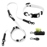 Shri 8FT Adjustable 6-in-1 Waterproof Hands-Free Leash and Collar with LED Flashlight Bag Dispenser and Poop Bag Holder