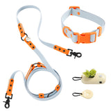 Shri 8FT Adjustable 6-in-1 Waterproof Hands-Free Leash and Collar with LED Flashlight Bag Dispenser and Poop Bag Holder