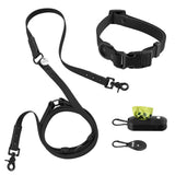 Shri 8FT Adjustable 6-in-1 Waterproof Hands-Free Leash and Collar with LED Flashlight Bag Dispenser and Poop Bag Holder