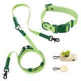 Shri 8FT Adjustable 6-in-1 Waterproof Hands-Free Leash and Collar with LED Flashlight Bag Dispenser and Poop Bag Holder