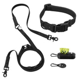 Shri 8FT Adjustable 6-in-1 Waterproof Hands-Free Leash and Collar with LED Flashlight Bag Dispenser and Poop Bag Holder