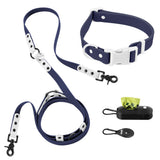 Shri 8FT Adjustable 6-in-1 Waterproof Hands-Free Leash and Collar with LED Flashlight Bag Dispenser and Poop Bag Holder