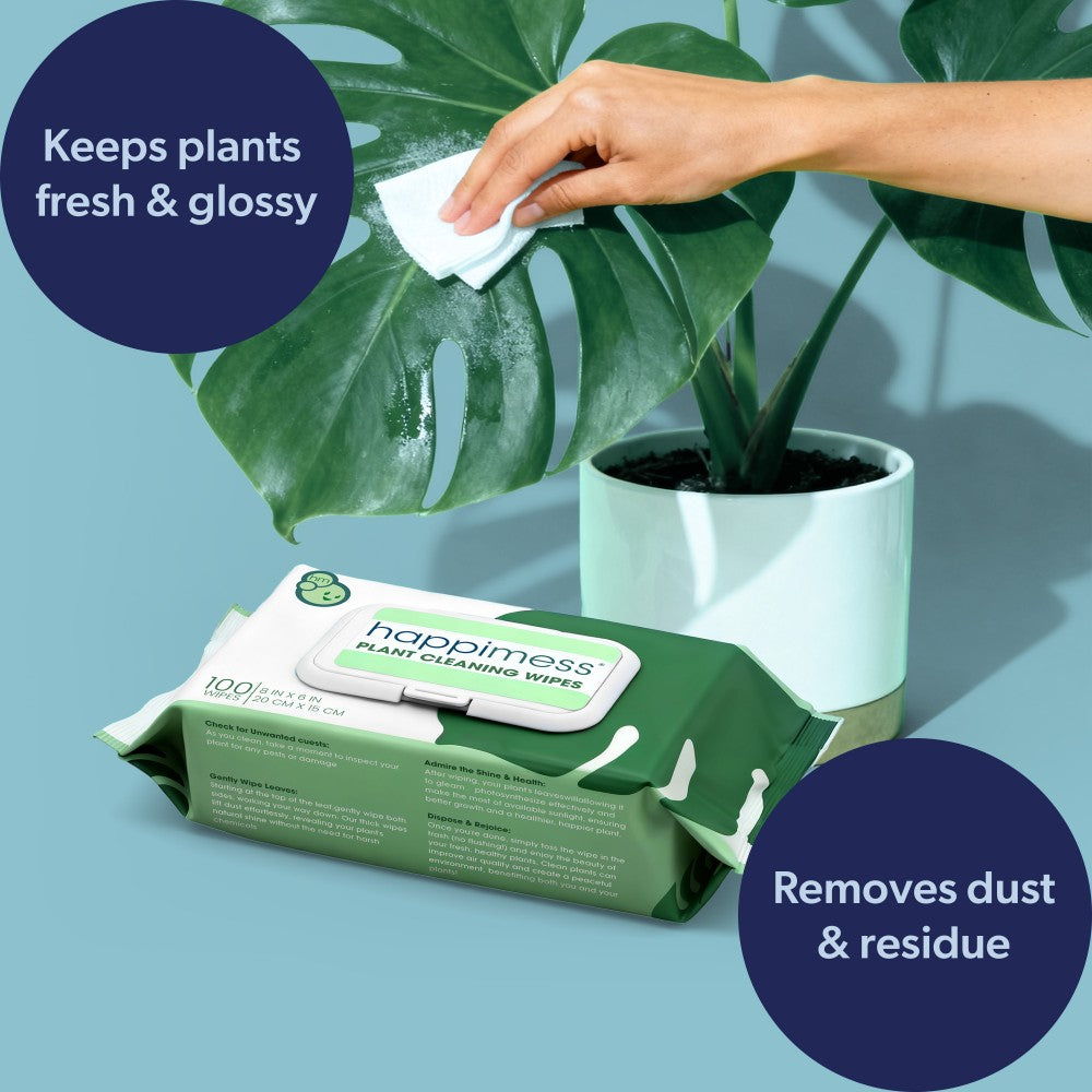 Rowan Oil Infused Plant Cleaning Wipes, Remove Dust Dirt Water Spots and Restore