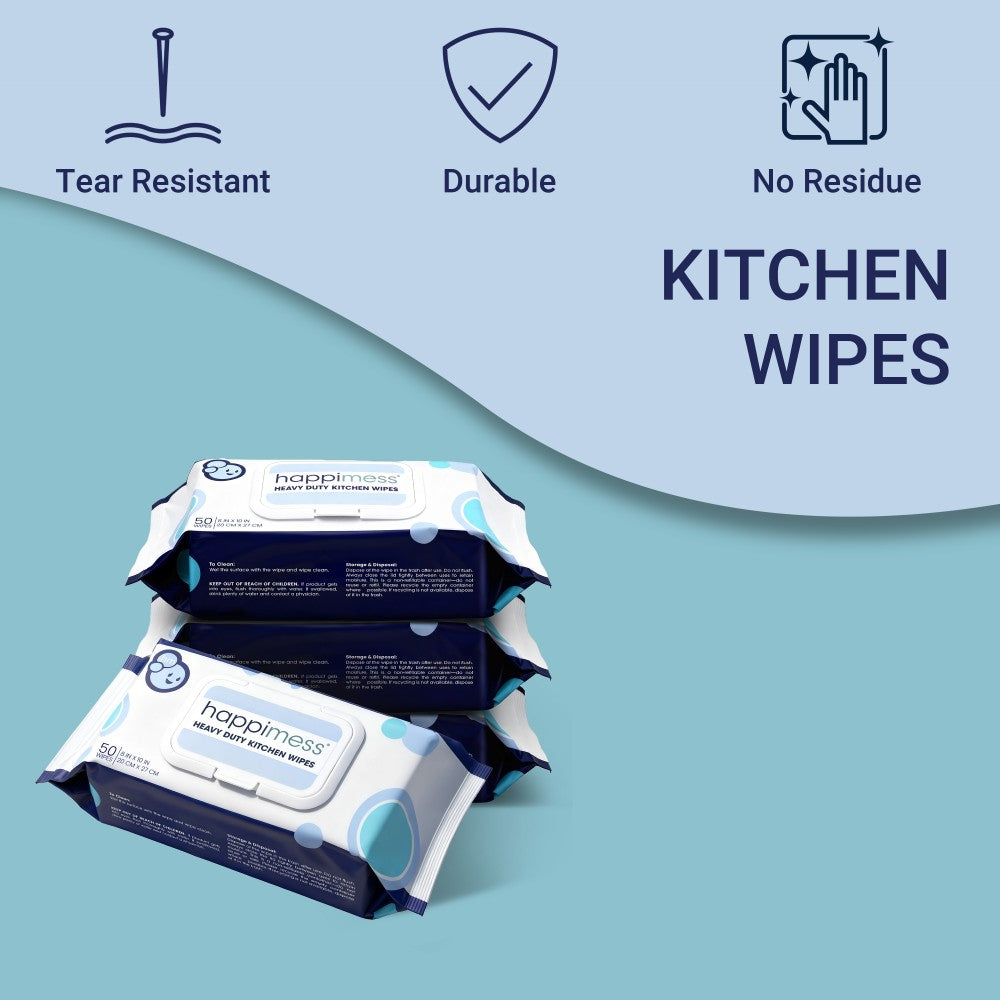 Sequoia All-Purpose Multi Surface Heavy Duty Thick Kitchen Cleaning Wipes, Bleach Free, Extra Strong, Super Moist, Tough on Messes