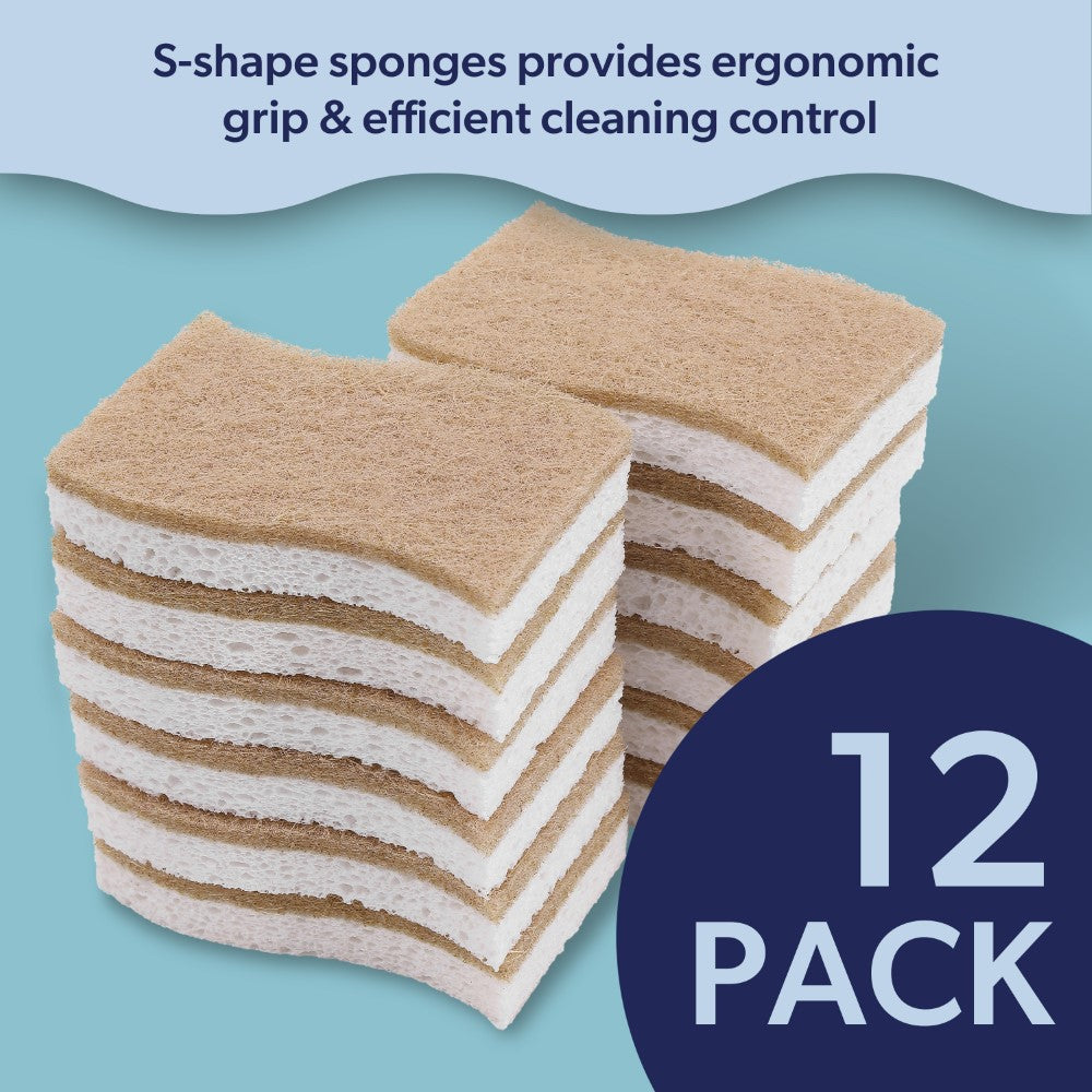 Sova Plant Based Non-Scratch Sisal Hemp/Cellulose Scrubbing Dish Sponge