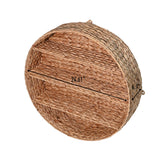 Annulus 24.5" 3-Shelf Circular Handwoven Hyacinth Wall Rack