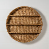 Annulus 24.5" 3-Shelf Circular Handwoven Hyacinth Wall Rack