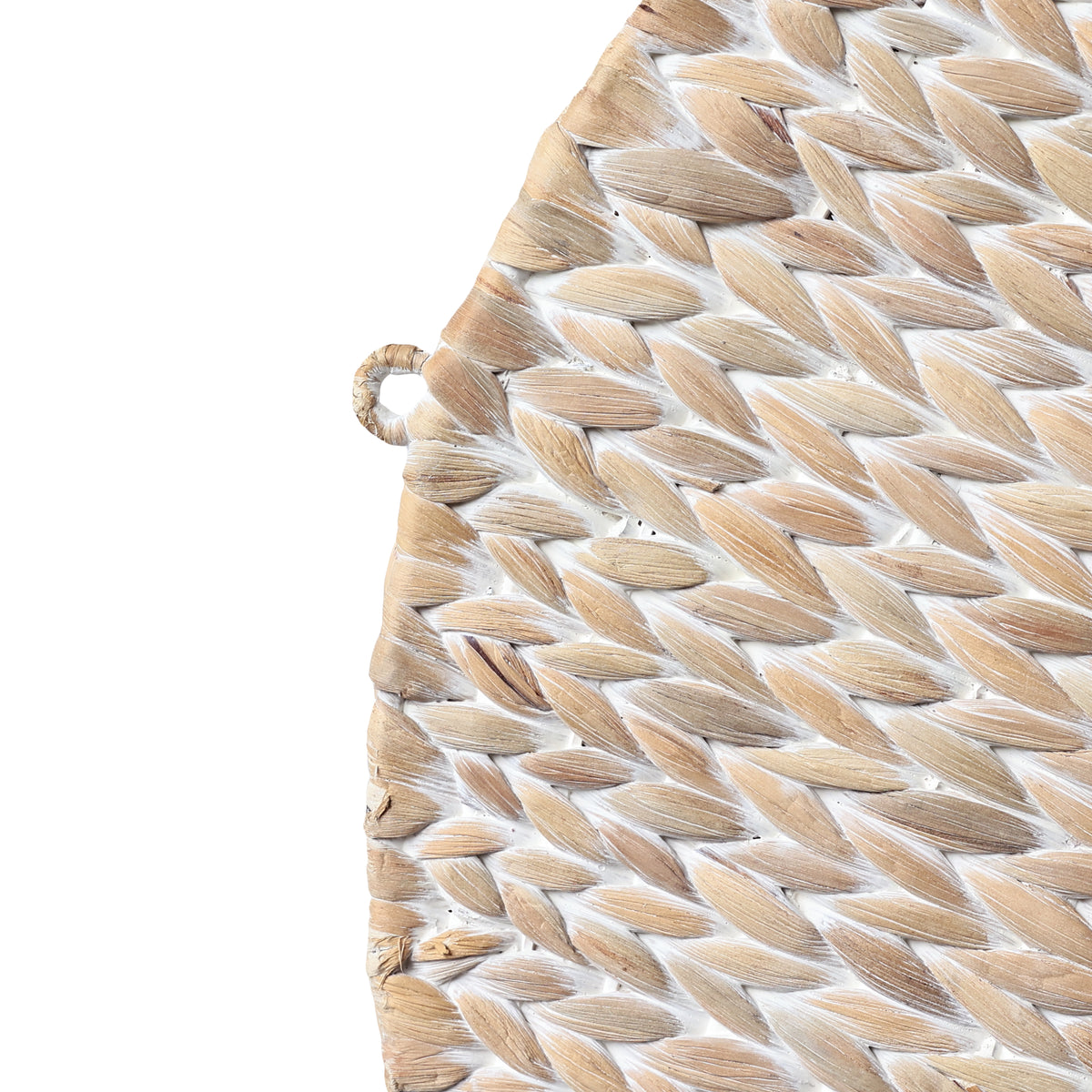 Annulus 24.5" 3-Shelf Circular Handwoven Hyacinth Wall Rack