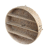 Annulus 24.5" 3-Shelf Circular Handwoven Hyacinth Wall Rack