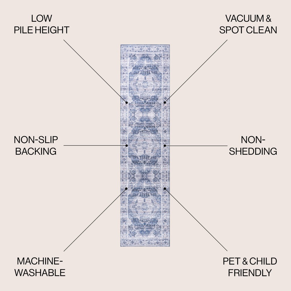 Tomlin Ornate Medallion Washable Area Rug