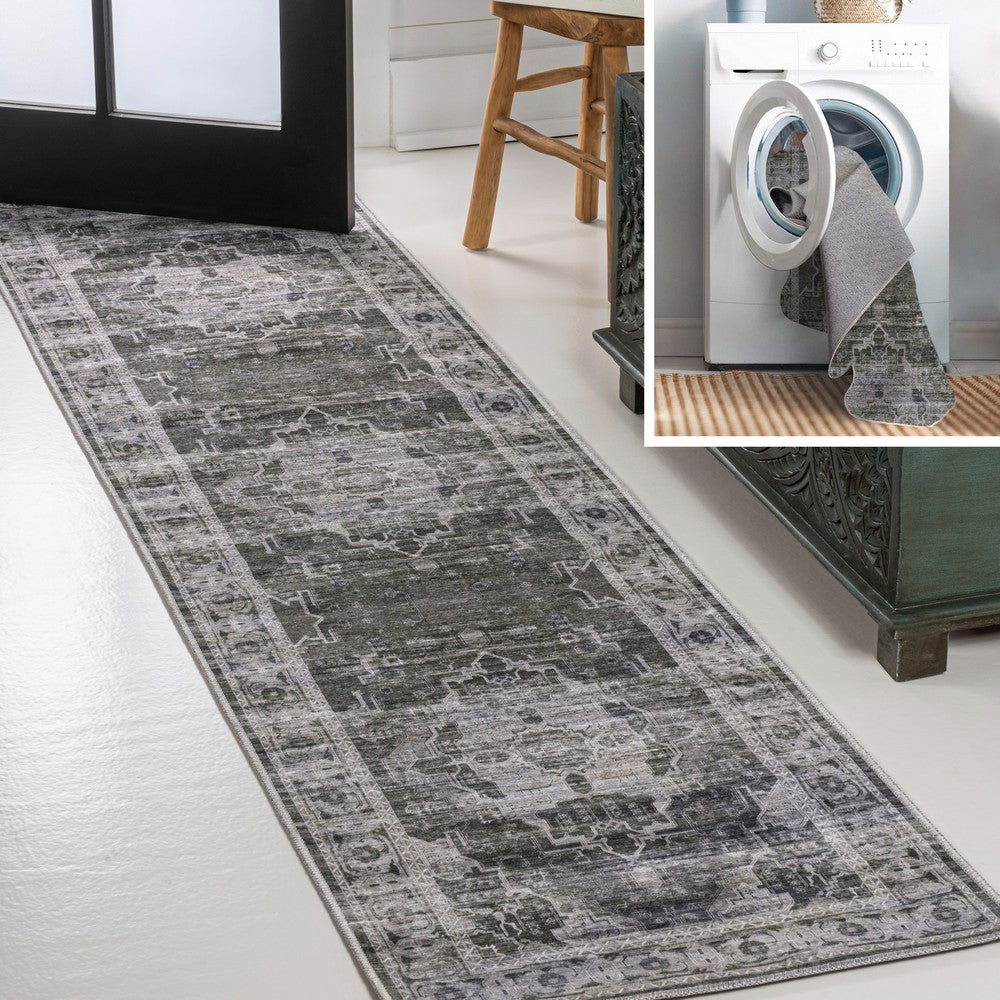 Tomlin Ornate Medallion Washable Area Rug