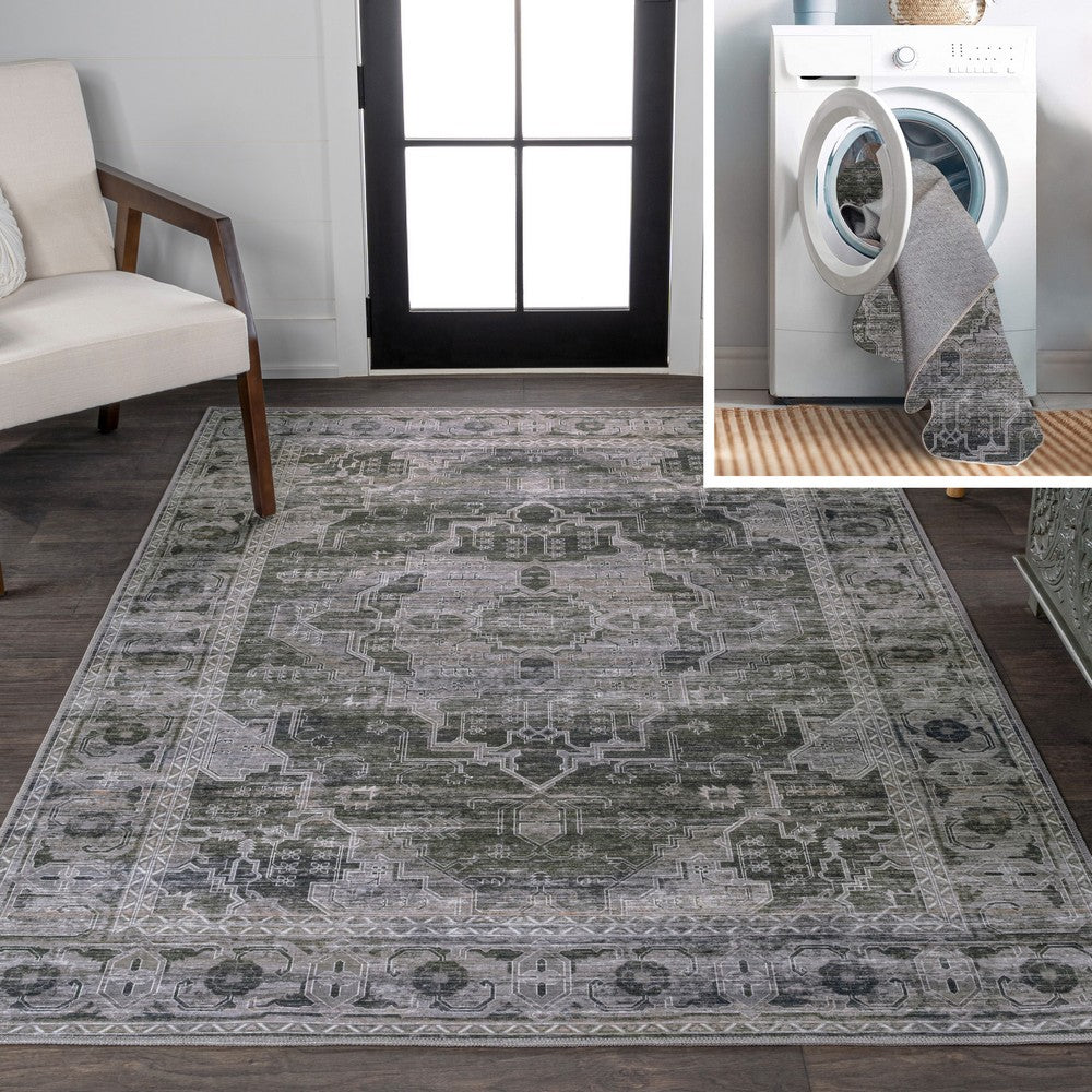 Tomlin Ornate Medallion Washable Area Rug