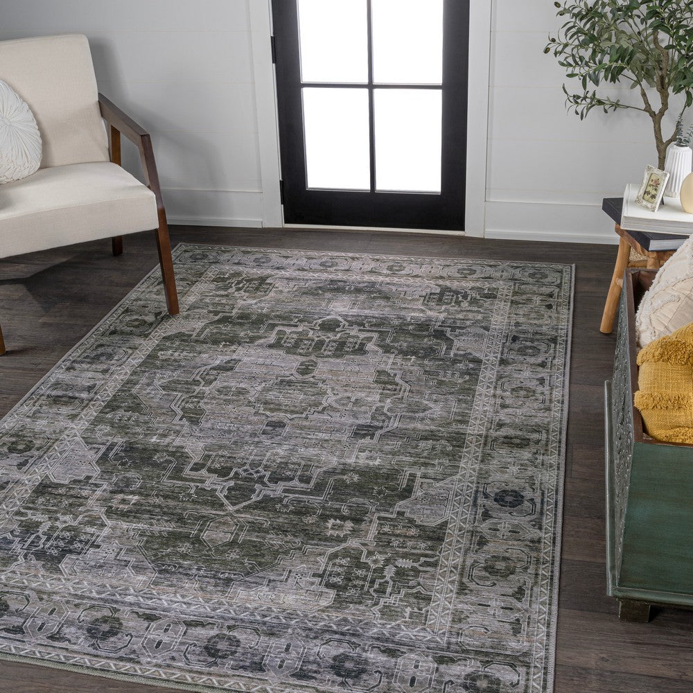 Tomlin Ornate Medallion Washable Area Rug