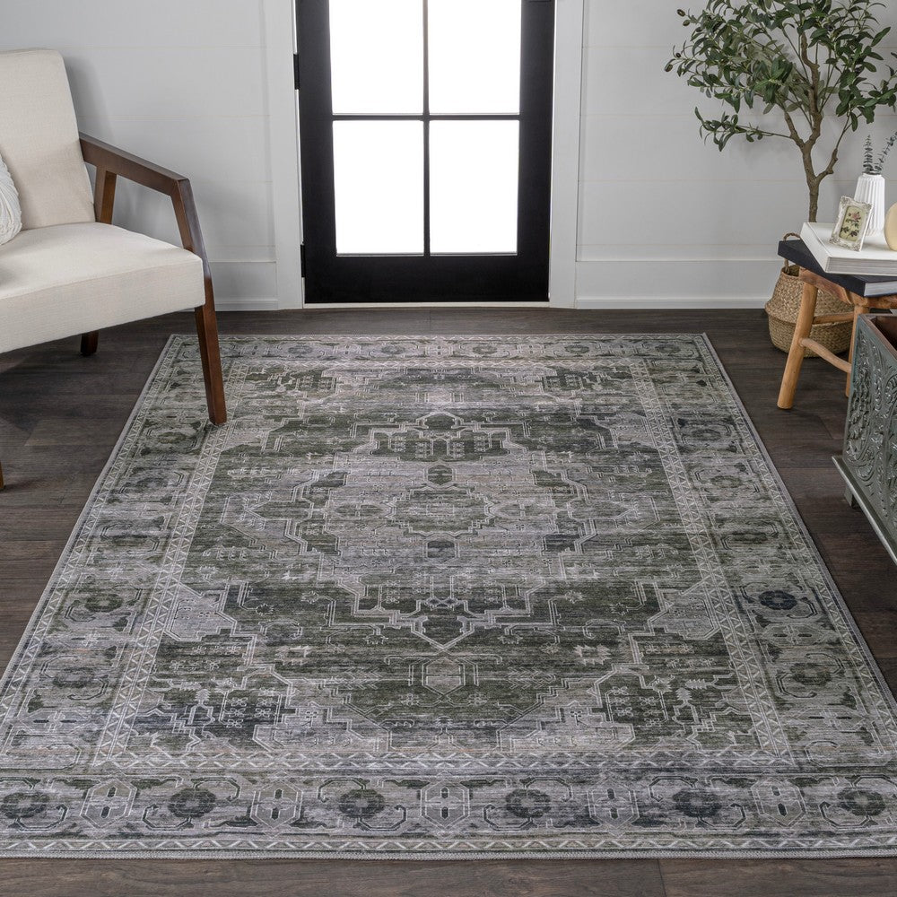Tomlin Ornate Medallion Washable Area Rug