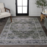 Tomlin Ornate Medallion Washable Area Rug