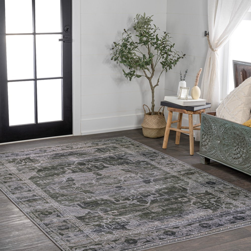 Tomlin Ornate Medallion Washable Area Rug