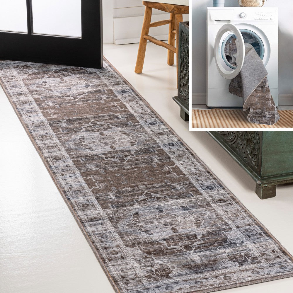 Tomlin Ornate Medallion Washable Area Rug
