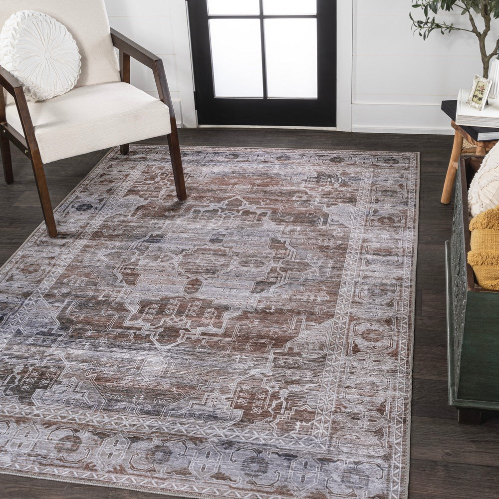 Tomlin Ornate Medallion Washable Area Rug