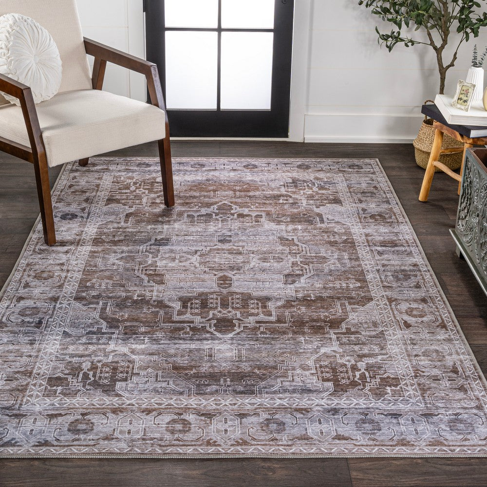 Tomlin Ornate Medallion Washable Area Rug