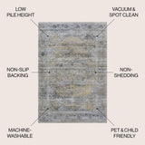 Tomlin Ornate Medallion Washable Area Rug