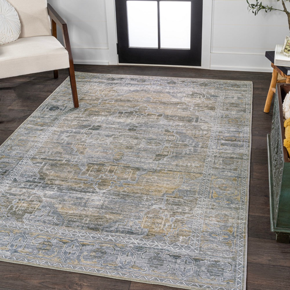 Tomlin Ornate Medallion Washable Area Rug