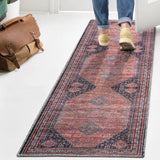 Herr Geometric Medallion Washable Area Rug