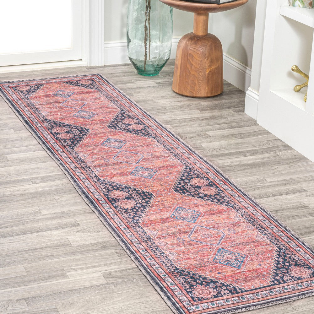 Herr Geometric Medallion Washable Area Rug