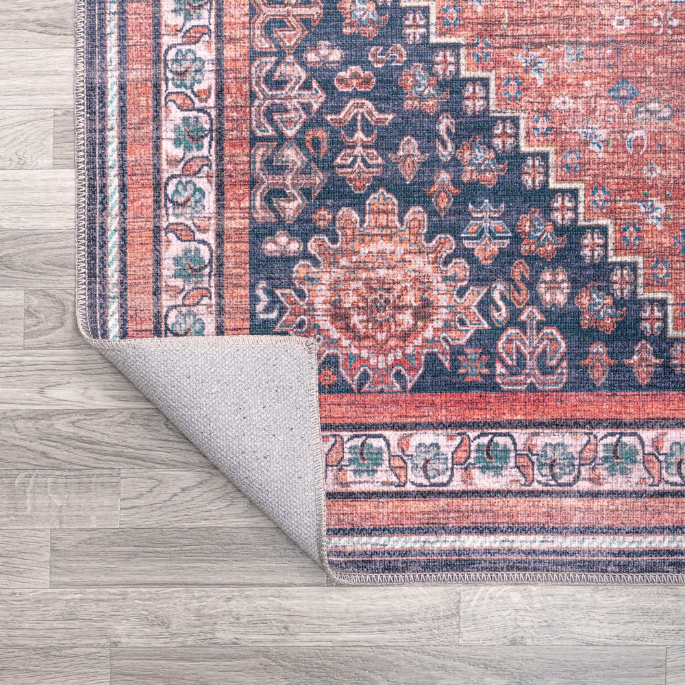 Herr Geometric Medallion Washable Area Rug