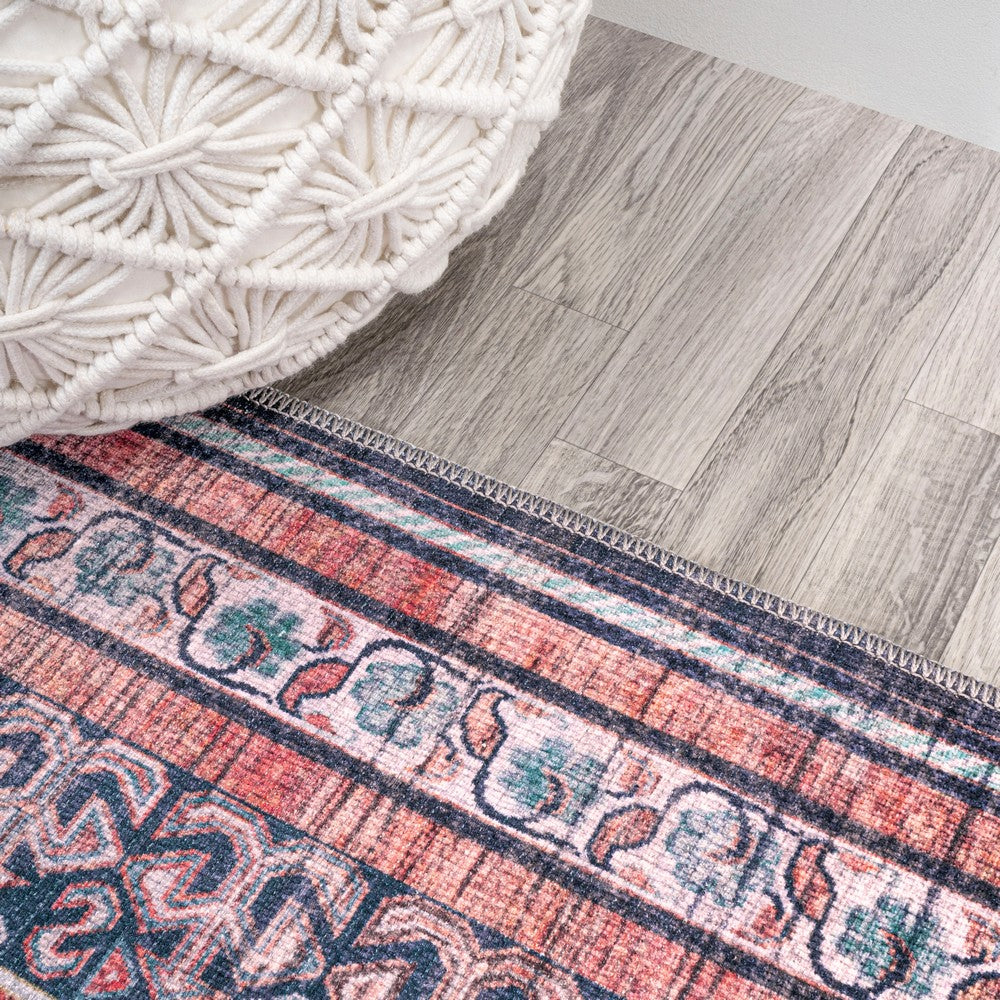 Herr Geometric Medallion Washable Area Rug