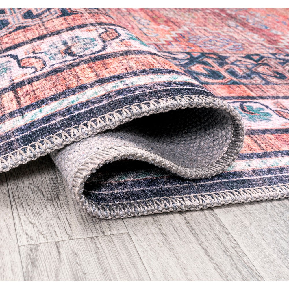 Herr Geometric Medallion Washable Area Rug
