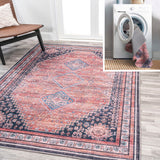 Herr Geometric Medallion Washable Area Rug