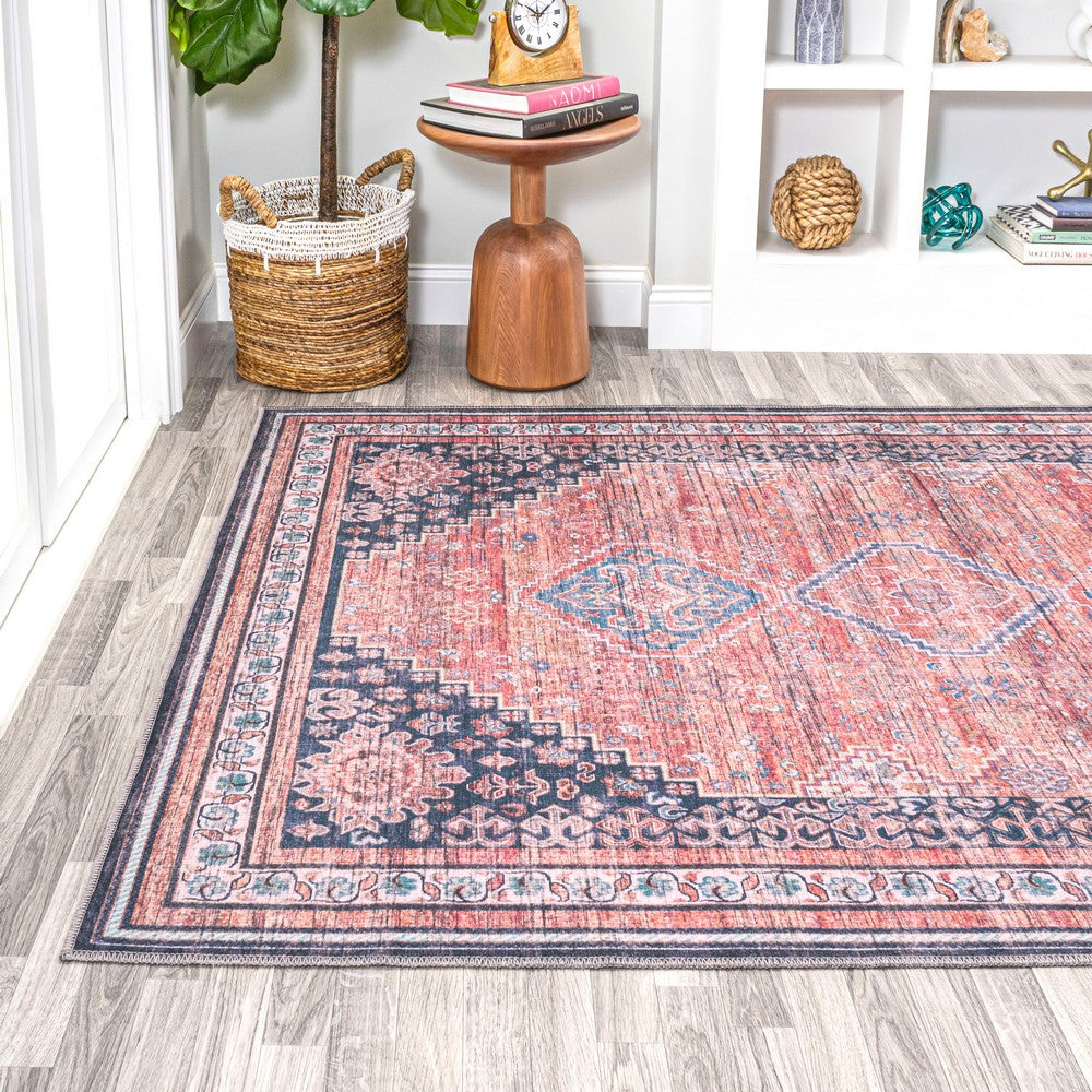 Herr Geometric Medallion Washable Area Rug