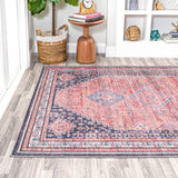 Herr Geometric Medallion Washable Area Rug