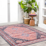 Herr Geometric Medallion Washable Area Rug