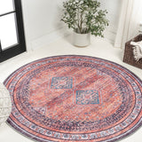 Herr Geometric Medallion Washable Area Rug