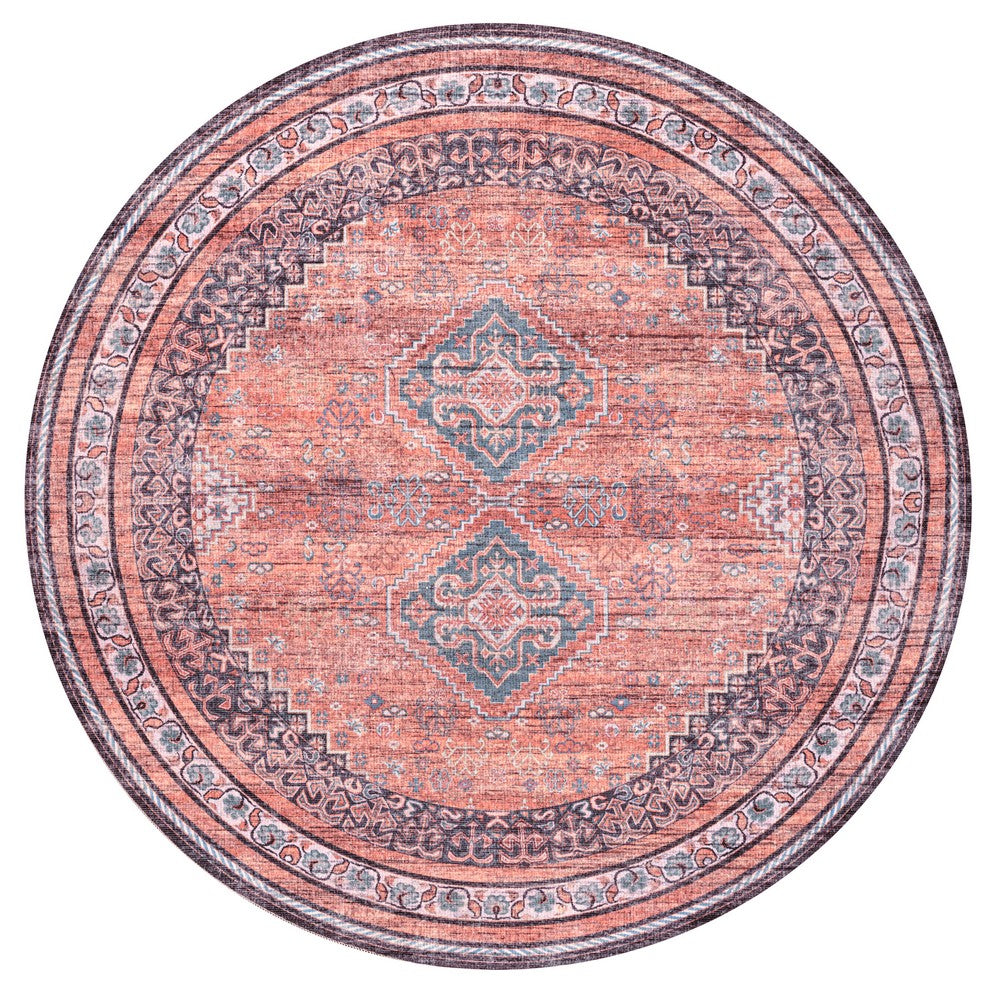 Herr Geometric Medallion Washable Area Rug