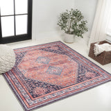 Herr Geometric Medallion Washable Area Rug