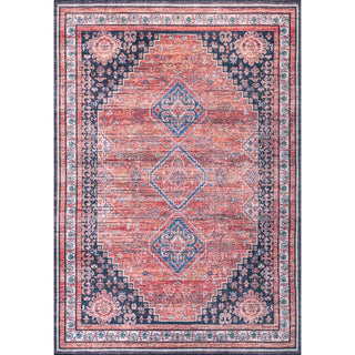 Herr Geometric Medallion Washable Area Rug