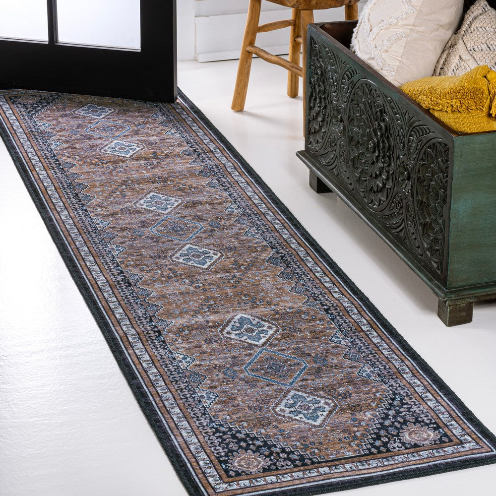 Herr Geometric Medallion Washable Area Rug