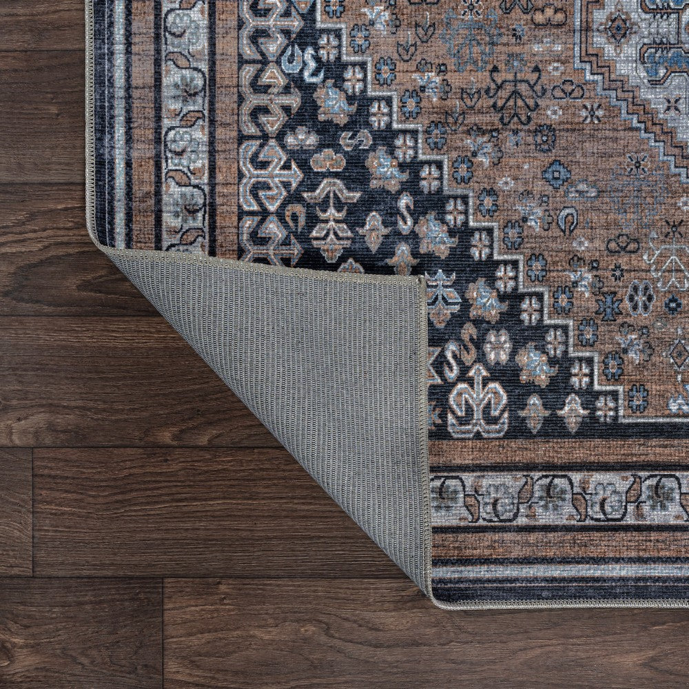 Herr Geometric Medallion Washable Area Rug