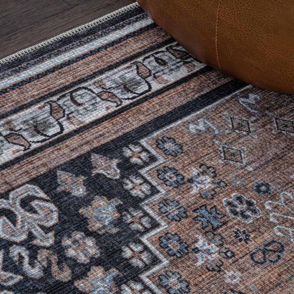 Herr Geometric Medallion Washable Area Rug