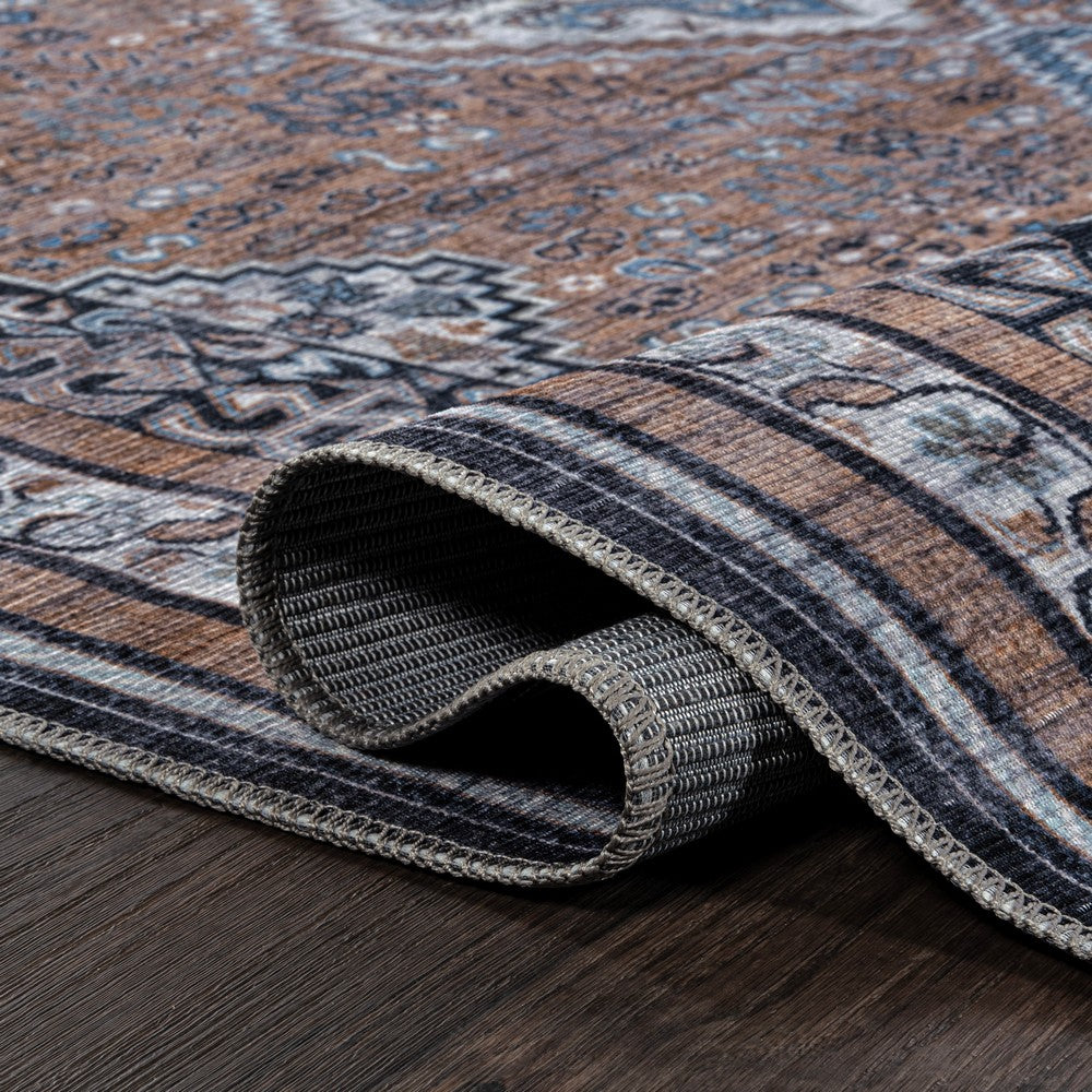 Herr Geometric Medallion Washable Area Rug