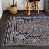 Herr Geometric Medallion Washable Area Rug